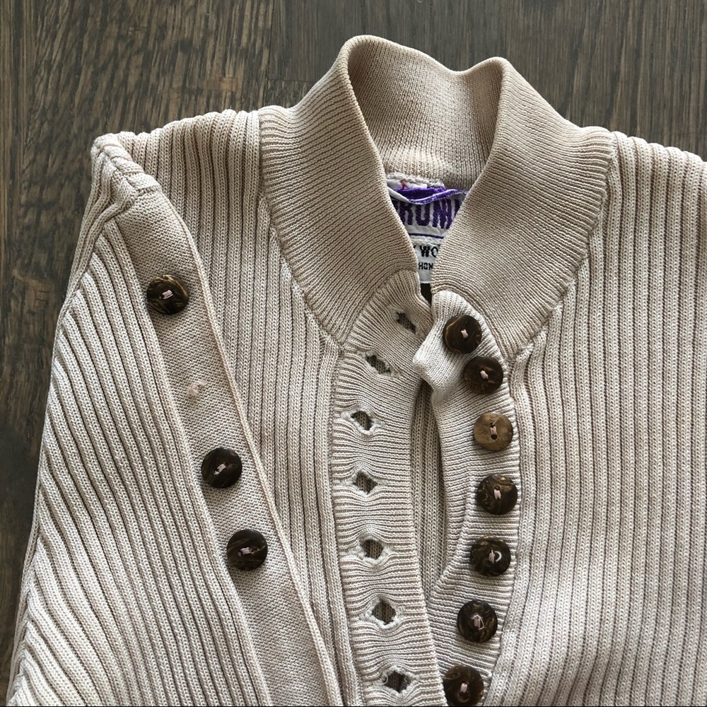 VINTAGE Coronia Wool Ribbed Sweater Tee - Picture 6 of 9